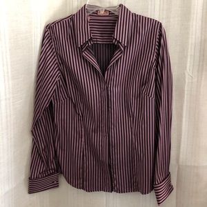 PINK - Thomas Pink Striped Multi Colored Button Up